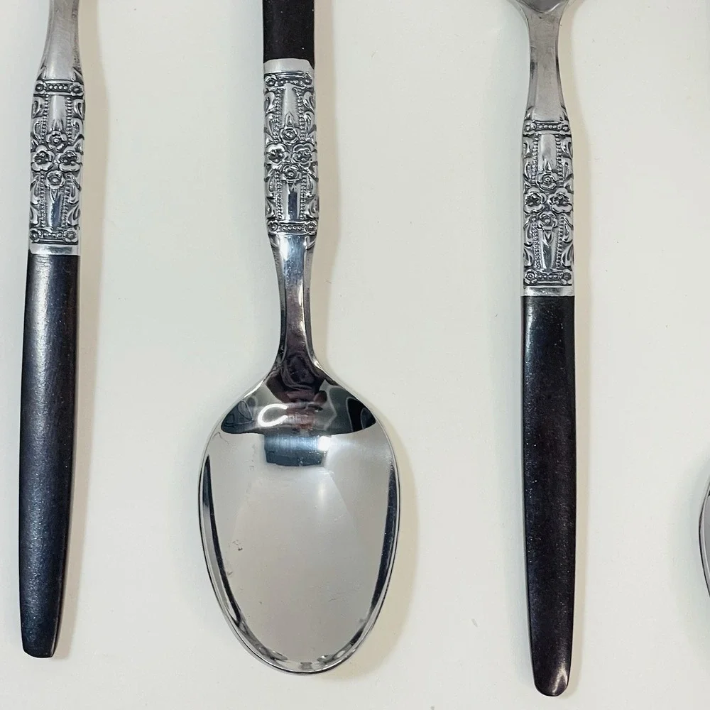 Oneida Northland NAPA VALLEY Stainless Teaspoons Brown Handle‎ Set Lot of 6